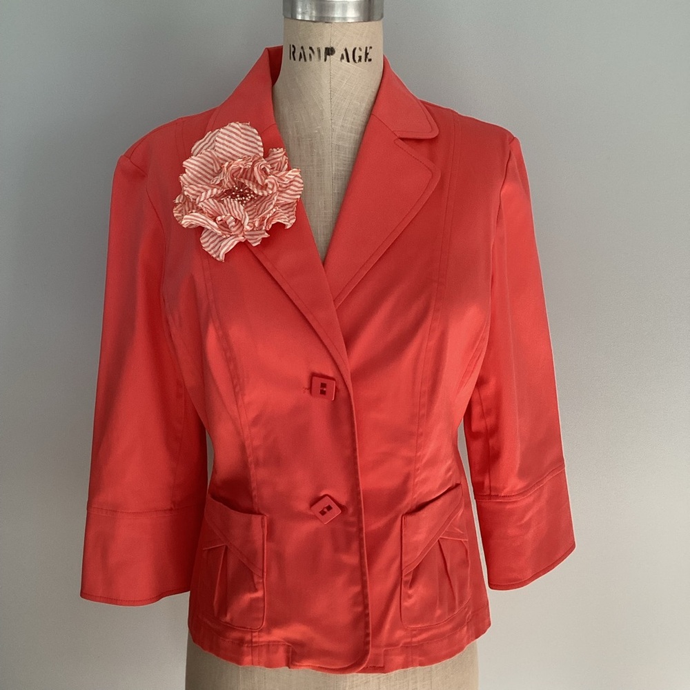 Tribal Orange Blazer Size 8